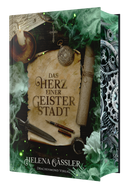 Das Cover zeigt mittig den Titel auf Pergamentpapier. Darum sind unterschiedliche Gegenstände angeordnet: eine Kerze, ein Kreuz an einer Halskette, eine Taschenuhr, ein gerolltes Stück Pergament, ein Füller, ein kleiner Dolch und anderes. Nebel zieht von oben und unten in das Bild. Das Cover ist dem Blick auf einen antiken Schreibtisch samt seiner Utensilien nachempfunden. Der Farbschnitt zeigt verschiedene ineinander liegende, silberne Zahnräder. Er erinnert an das Innere eines alten Motors.