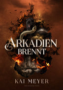 Das Cover zeigt mittig den Titel in Weiß, dahinter sind verschiedene Elemente umgeben von schwarzen Rauchschwaden angedeutet: Ein Gebäude, eine Schlange, ein Panther, Flammen. Das Cover ist dunkel gehalten, die Grundfarbe ist Dunkelrot. Den Farbschnitt ziert ein Panther. 