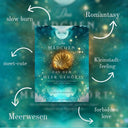 Das Bild zeigt das Buch "Das Mädchen, das dem Meer gehört" von Carolin Herrmann und die enthaltenen Tropes: Romantasy, Kleinstadtfeeling, forbidden love, Meerwesen, meet-cute, slow burn