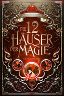 Das Cover ist mittig dunkelrot und hat in den Ecken und am Rand dunkle goldene und braune Schnörkel. In den Ecken sind kleine rote Kristalle verteilt. In der Mitte des Covers ist in großen Buchstaben der Titel abgebildet. Über dem Titel befindet sich ein kleines Banner, auf dem der Name des Autors steht. Unter dem Titel in der Mitte ist ein großer roter Kristall, an dessen linker und rechter Seite jeweils ein mittelgroßer roter Kristall zu sehen ist. Mittig unter dem großen Kristall befinden sich ebenfalls 