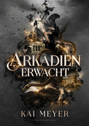 Das Cover zeigt mittig den Titel in Weiß, dahinter sind verschiedene Elemente umgeben von schwarzen Rauchschwaden angedeutet: Sizilianische Gebäude, eine Schlange, Berge, goldene Leuchtpunkte. Das Cover ist dunkel gehalten, die Grundfarbe ist Dunkelgrau. Den Farbschnitt ziert ein Schlangenkopf. 