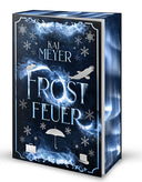 Das dunkelblaue Cover zeigt mittig den Titel. An einigen Buchstaben sind Eiszapfen zu sehen. Um den Titel herum sieht man Schneeflocken und verschiedene Deko-Elemente: eine Maus, einen Raubvogel, einen Schirm, einen Koffer, einen Zylinder. Am oberen Rand, am unteren Rand und relativ mittig sind hellere Flächen eingearbeitet, die an Eisflammen erinnern. 