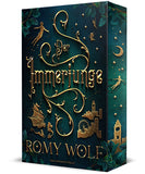 Das dunkelgrüne Cover zeigt mittig in goldenen Buchstaben den Titel des Buches. Darum sind Verzierungen und Schmuckelemente angeordnet: Peter Pan, zwei Feen, eine Burg, ein Piratenschiff, die Silhouette von London, zwei Meerjungfrauen. In den Ecken des Covers sind grüne Blätter angedeutet. 