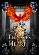 Das Cover zeigt einen gepolsterten, goldenen Thron zwischen zwei Säulen. Darauf sitzt ein Phönix, dessen Flügel in Flammen enden. Der Titel befindet sich im unteren Bereich des Covers. Blumen sind als Schmuck um den Thron und in den Ecken verteilt. Der Buchschnitt ist gold und mit Blumenschmuck verziert.