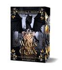 Das Cover zeigt einen gepolsterten, goldenen Thron zwischen zwei Säulen. Darüber sieht man einen schwarzen Drachen. Der Titel befindet sich im unteren Bereich des Covers. Blumen sind als Schmuck um den Thron und in den Ecken verteilt. Der Buchschnitt ist schwarz und mit dem gleichen Blumenschmuck verziert.