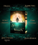 Das Bild zeigt eine Trope-Übersicht für das Buch "Die Stille unter tausend Wellen" Die Tropes sind im Uhrzeigersinn um das Buch gruppiert: Piraten, Karibik-Vibes, Dark Fantasy, Body Horror, Star-Crossed Lovers und dunkle Götter. 