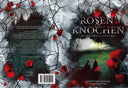 Das Cover zeigt eine Hütte mit hell erleuchteten Fenstern umgeben von Nebel.  Ein Stück davon entfernt stehen zwei Frauen in altertümlichen Kleidern. Der Titel steht in silbernen Buchstaben im oberen Bildbereich. Umrandet ist das Cover von schwarzen Dornen, grauen Wolken und roten Blumen.